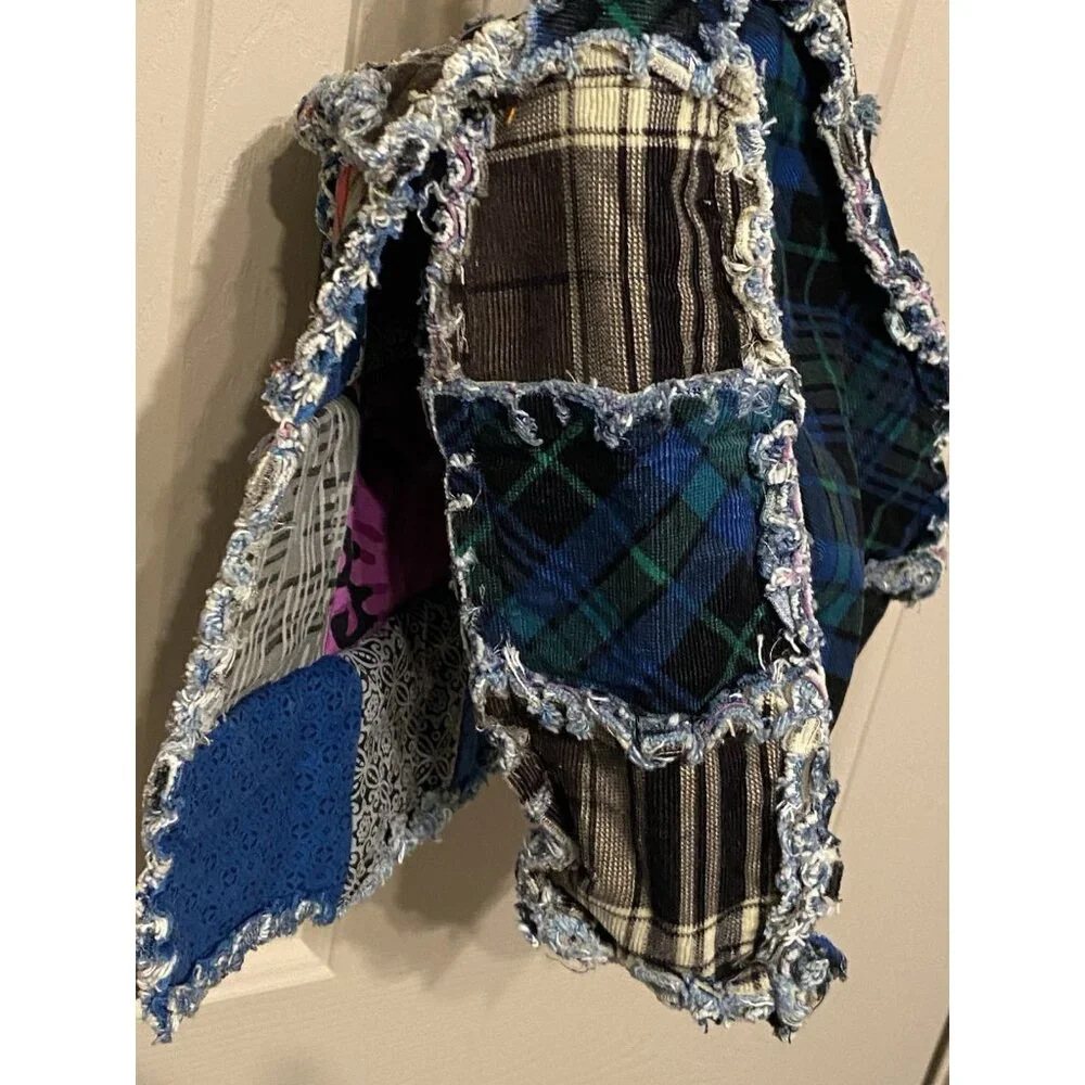 Boho Crossbody Shoulder Bag Purse Colorful Patchwork Green Blue Black - Picture 8 of 14